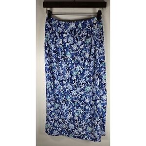🆕️ Vintage Susan Bristol Blue Floral Midi Wrap Skirt